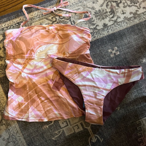 CUPSHE| Pink and Brown Swirl Tankini Set | Bathing Suit | Medium | NWT - Picture 3 of 6